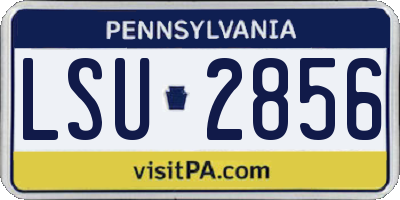 PA license plate LSU2856