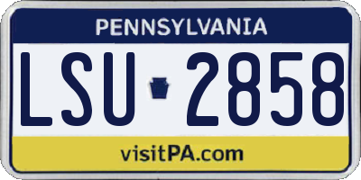 PA license plate LSU2858