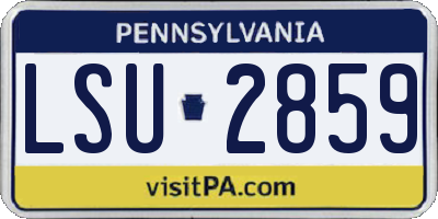 PA license plate LSU2859