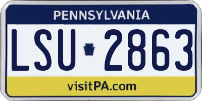 PA license plate LSU2863