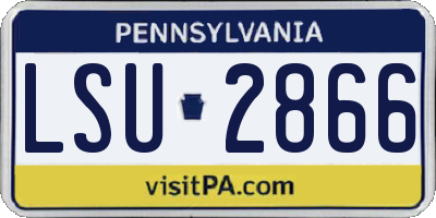 PA license plate LSU2866