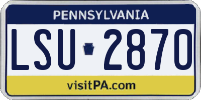 PA license plate LSU2870
