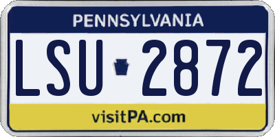 PA license plate LSU2872