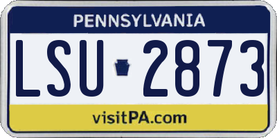PA license plate LSU2873