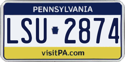 PA license plate LSU2874