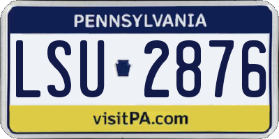 PA license plate LSU2876