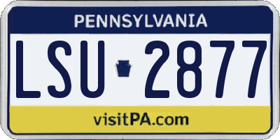 PA license plate LSU2877