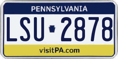 PA license plate LSU2878
