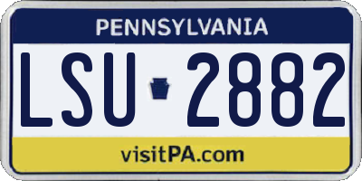 PA license plate LSU2882