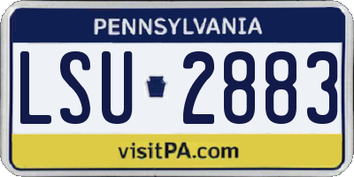 PA license plate LSU2883