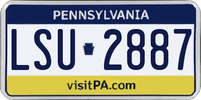 PA license plate LSU2887