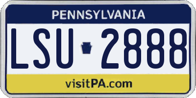 PA license plate LSU2888