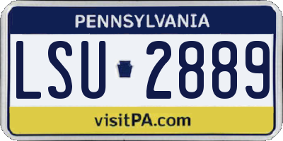 PA license plate LSU2889