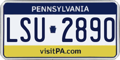 PA license plate LSU2890