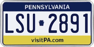 PA license plate LSU2891
