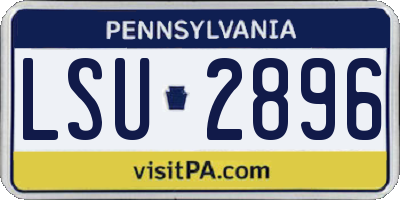 PA license plate LSU2896
