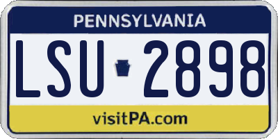 PA license plate LSU2898