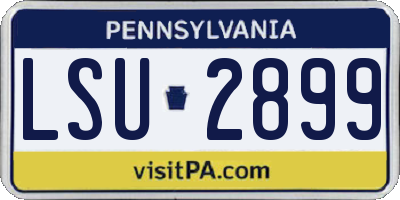 PA license plate LSU2899
