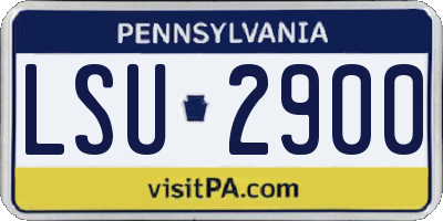 PA license plate LSU2900