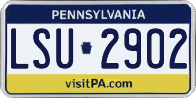 PA license plate LSU2902