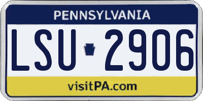 PA license plate LSU2906
