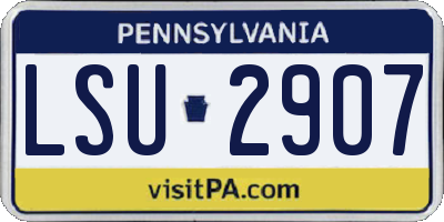 PA license plate LSU2907