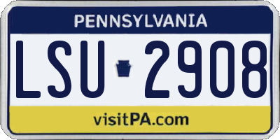 PA license plate LSU2908
