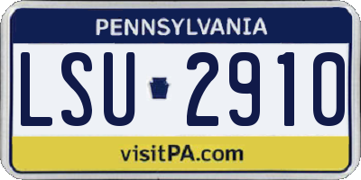 PA license plate LSU2910