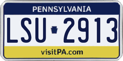 PA license plate LSU2913