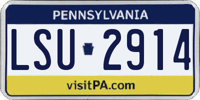PA license plate LSU2914