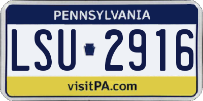 PA license plate LSU2916