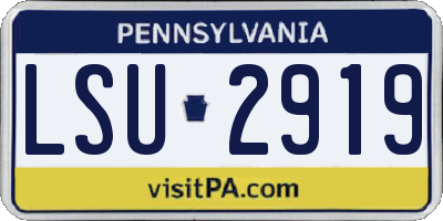 PA license plate LSU2919