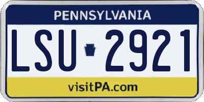 PA license plate LSU2921