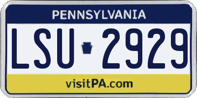 PA license plate LSU2929