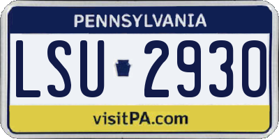 PA license plate LSU2930