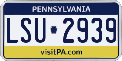 PA license plate LSU2939