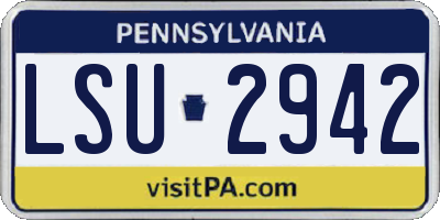 PA license plate LSU2942