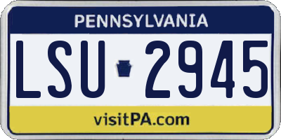 PA license plate LSU2945