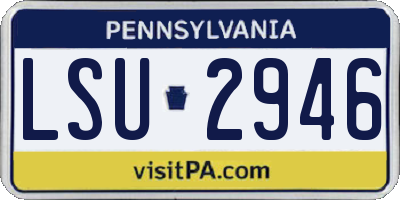 PA license plate LSU2946