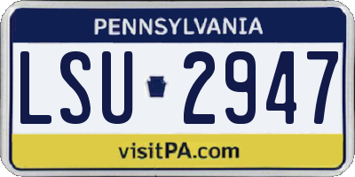 PA license plate LSU2947