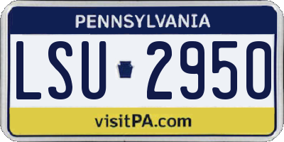 PA license plate LSU2950