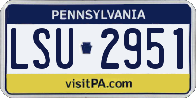 PA license plate LSU2951