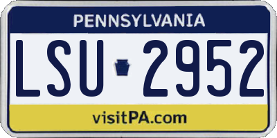 PA license plate LSU2952