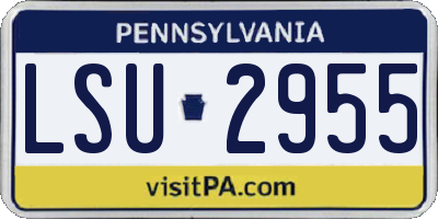 PA license plate LSU2955