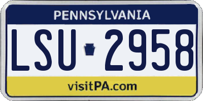 PA license plate LSU2958