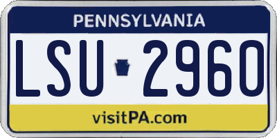 PA license plate LSU2960