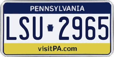 PA license plate LSU2965