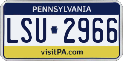 PA license plate LSU2966