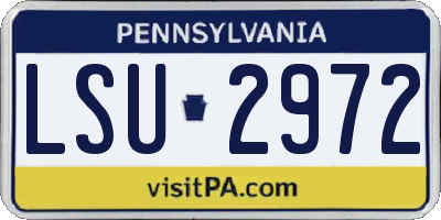 PA license plate LSU2972