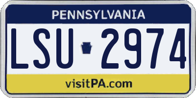 PA license plate LSU2974